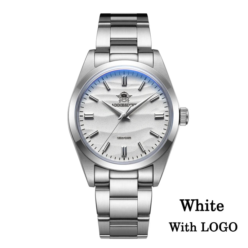 Quartz Watch Simple 10Bar Steel Dive Wristwatch Bubble Mirror Pot Cover Glass Sports 36mm Men Watches