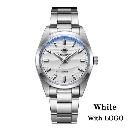 Quartz Watch Simple 10Bar Steel Dive Wristwatch Bubble Mirror Pot Cover Glass Sports 36mm Men Watches
