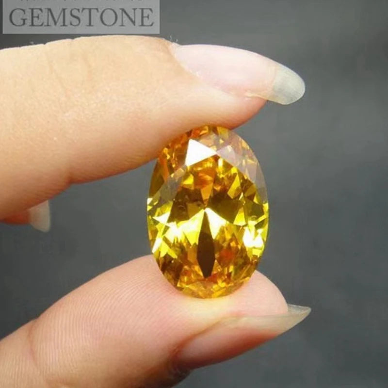 Box Set Large Yellow Sapphire 13x18mm 15.0Ct Unheated Oval Shape Natural VVS Loose Gemstone For Jewelry Making
