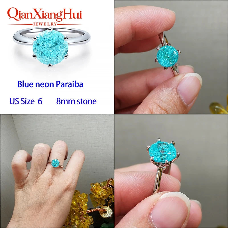 Vexaroa Neon Blue YAG Gemstone Ring, S925 Silver - product image 2
