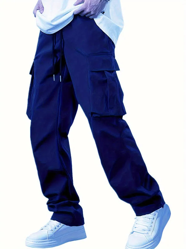 Vexaroa Men's Drawstring Multi-Pocket Cargo Work Pants