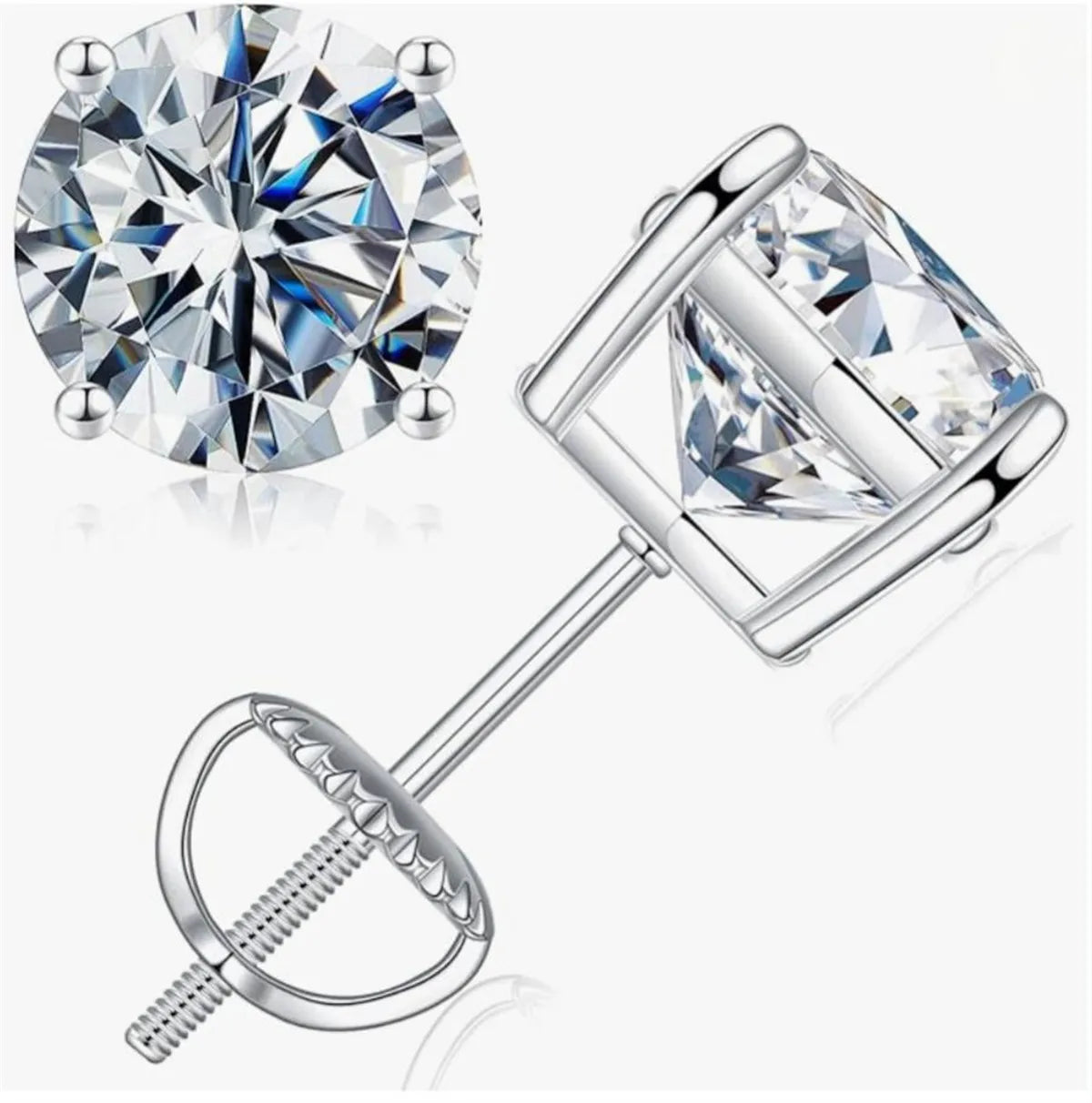 Vexaroa 14K Gold Lab-Grown Diamond Screw-Back Earrings