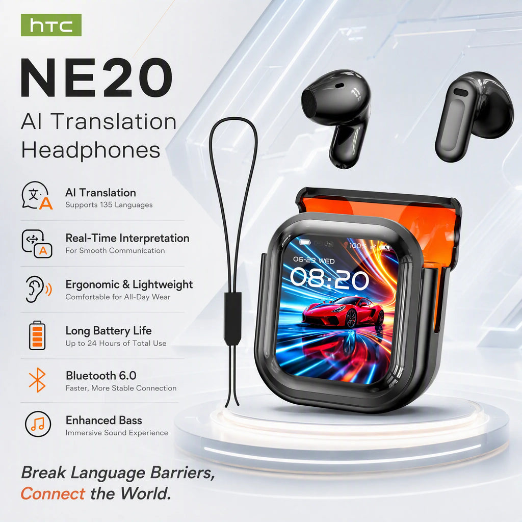 Vexaroa NE20 AI Translator Earbuds – Smart Touch LED, Bluetooth 6.0