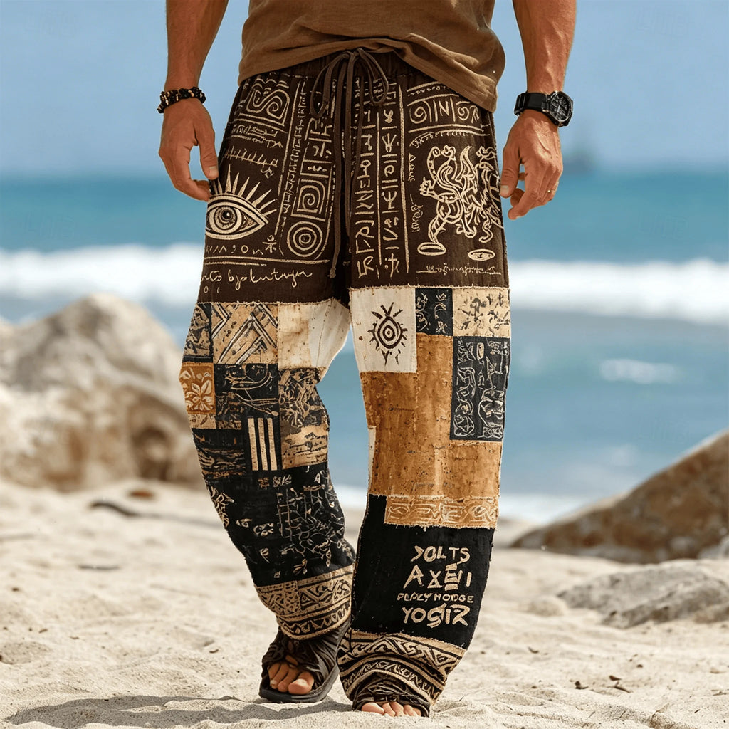 Vexaroa Men's Tribal Patchwork Drawstring Pants — product image 63