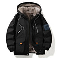 Vexaroa Men's Thickened Hooded Baseball Jacket Winter Coat