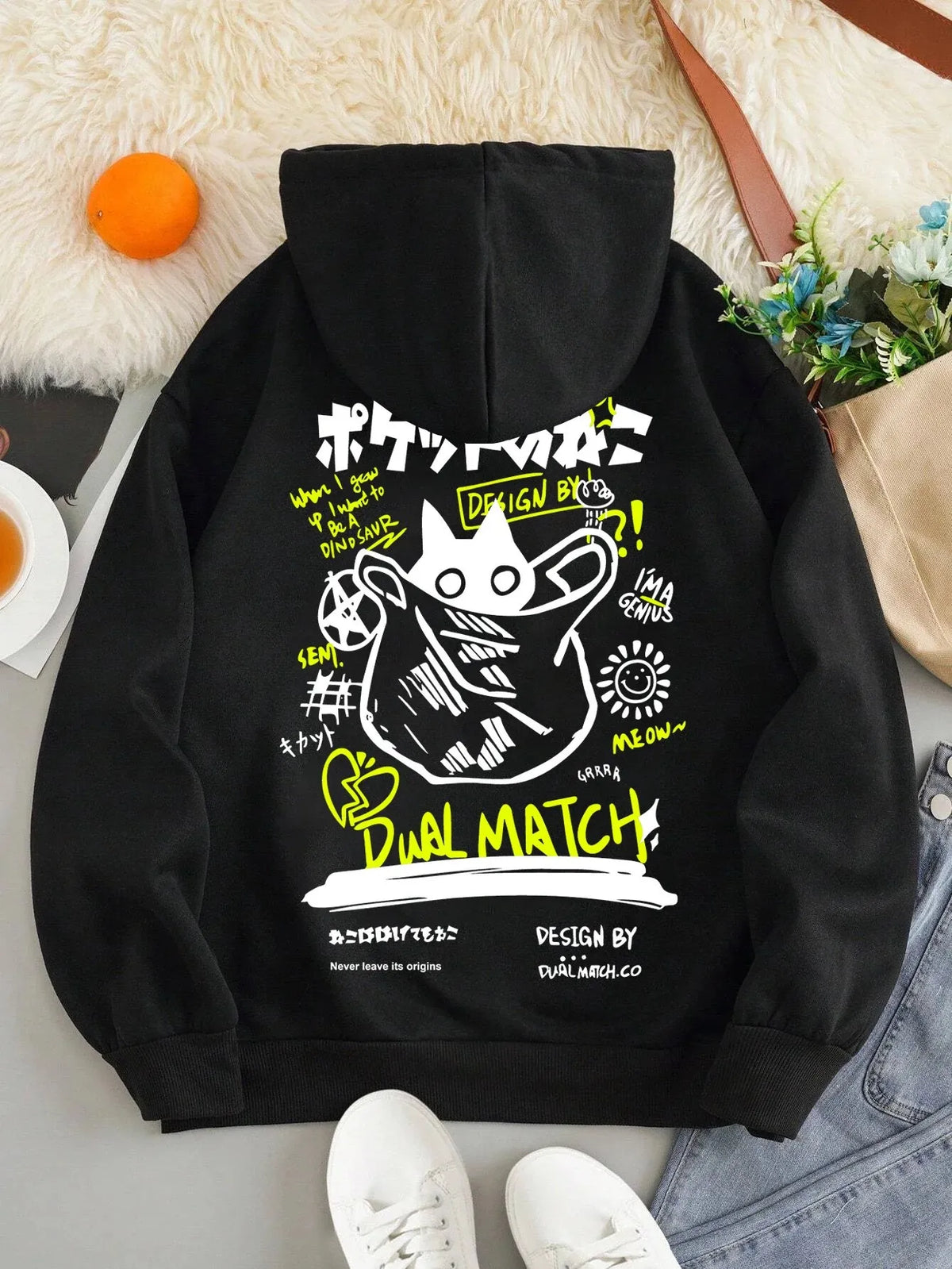 Vexaroa Black Cat Graphic Hoodie product image 3 | Vexaroa