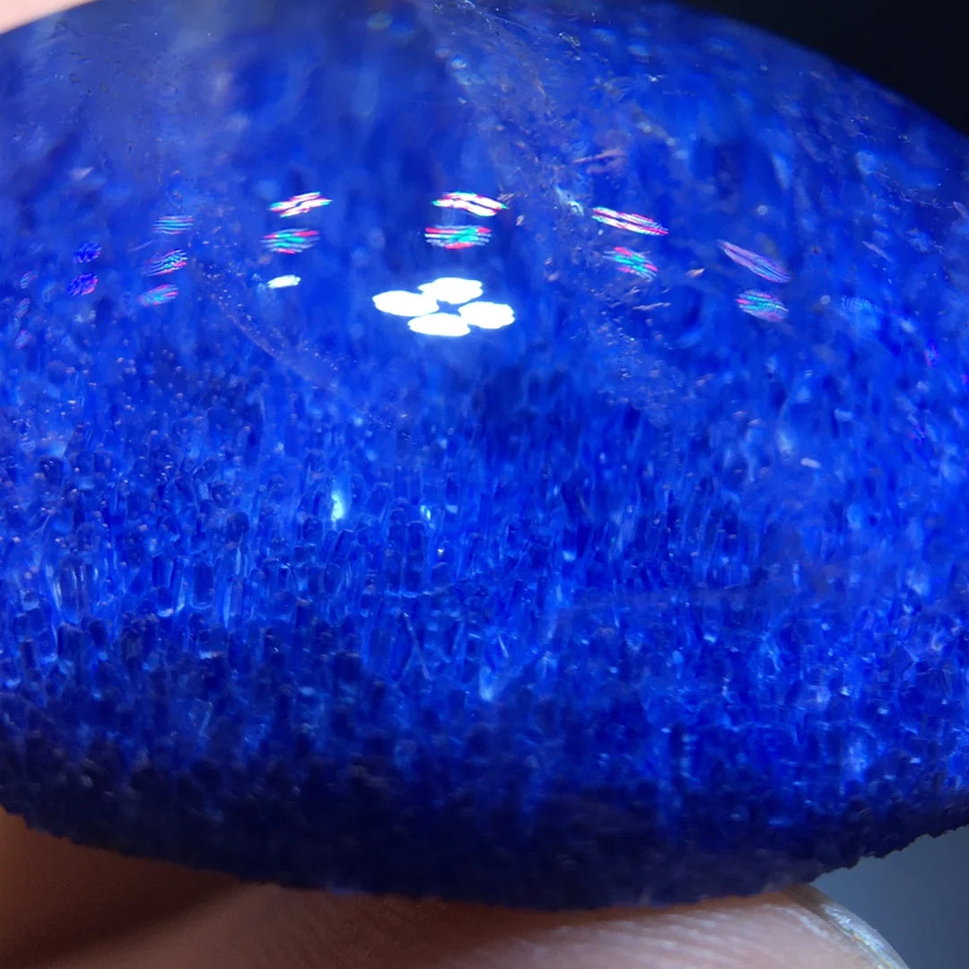 Natural Blue Rutilated Dumortierite Quartz Pendant 30/24/12.1mm Clear Flower Necklace Gold Jewelry AAAAAAA