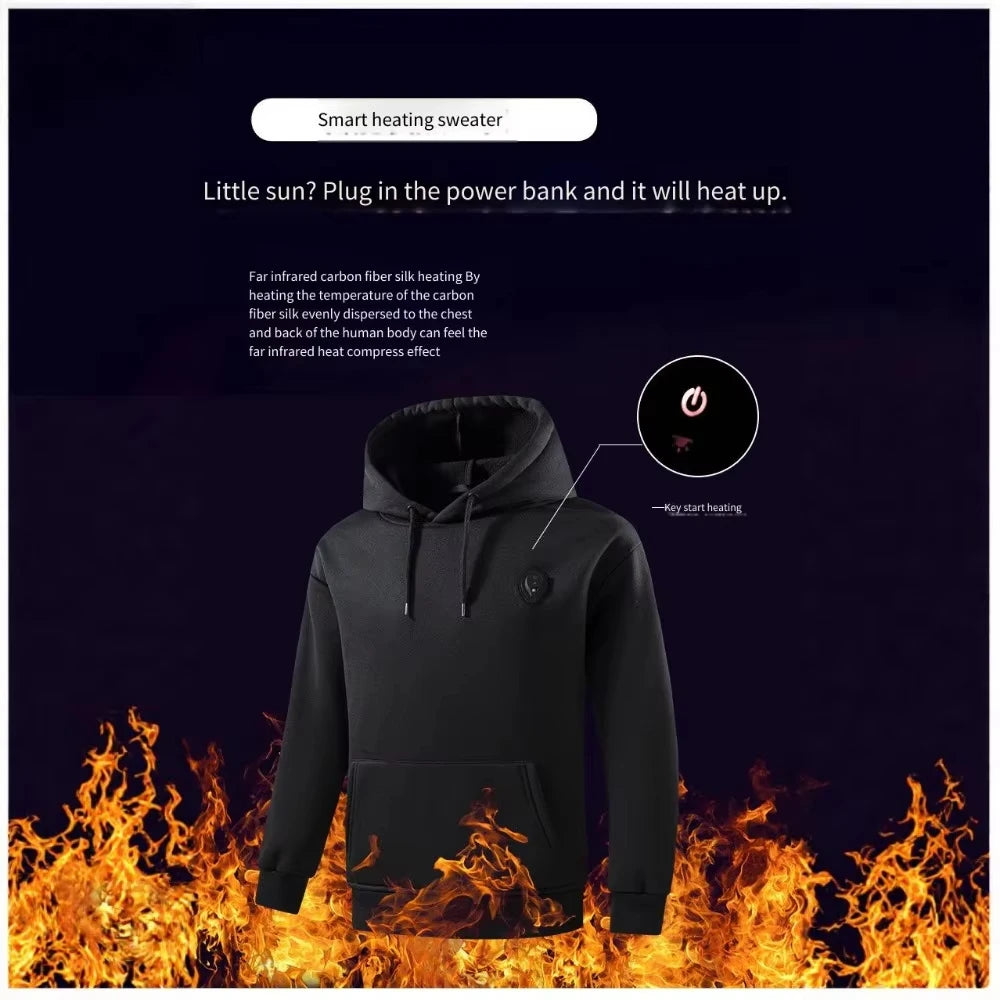 Vexaroa USB Heated Unisex Hoodie – Lightweight Winter Sweatshirt