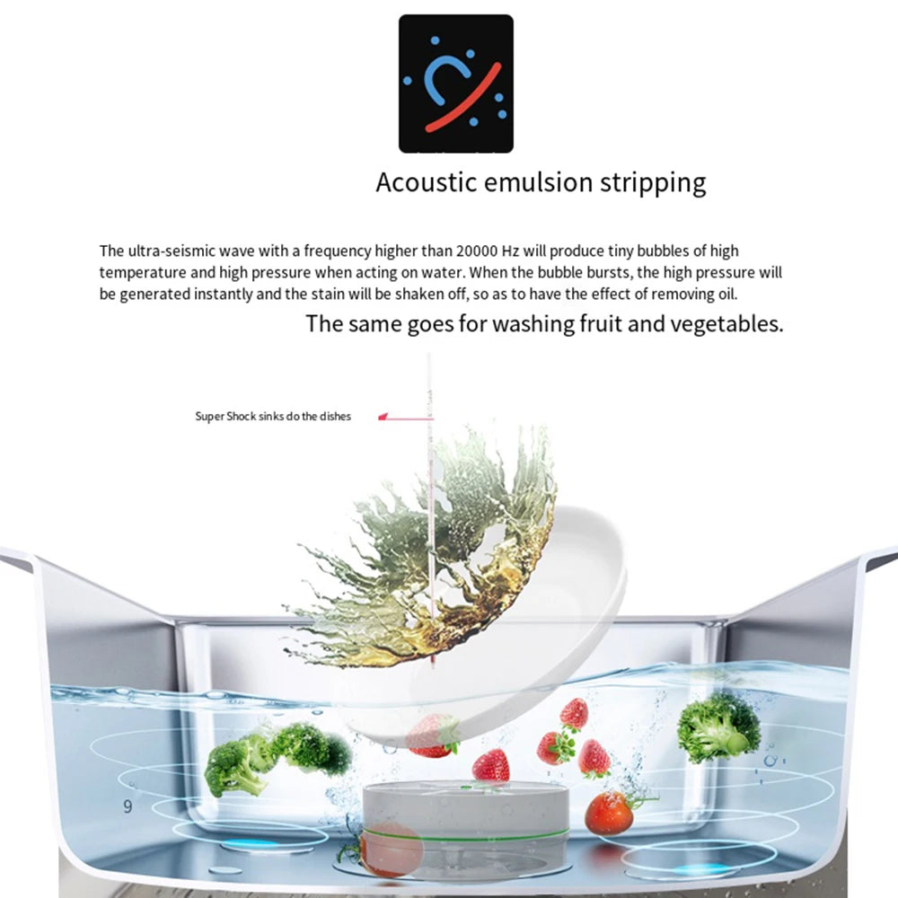 Kitchen Wireless Mini Dishwashers USB Ultrasonic Sink Fruit Vegetable Dish Washer Electric Portable Washing Machines 식기세척기