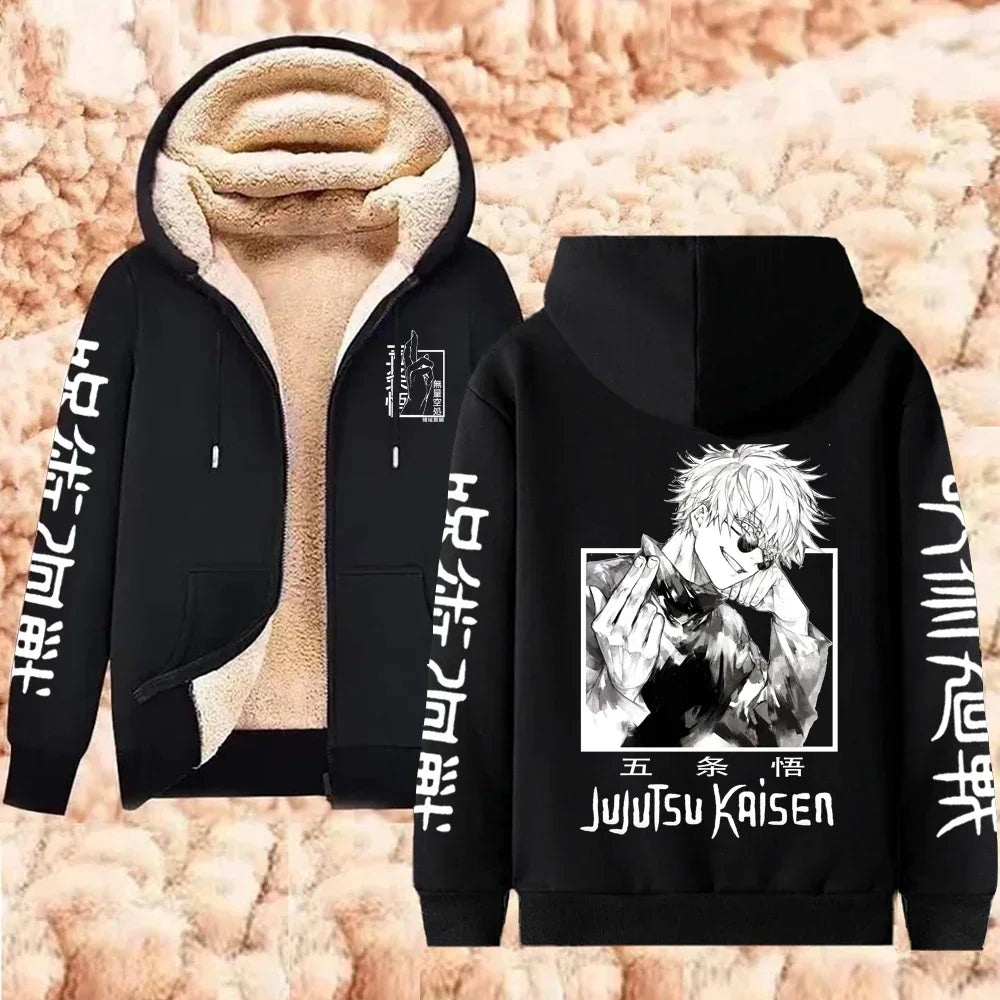 Vexaroa Gojo Satoru Anime Fleece Zip Hoodie — product image 37