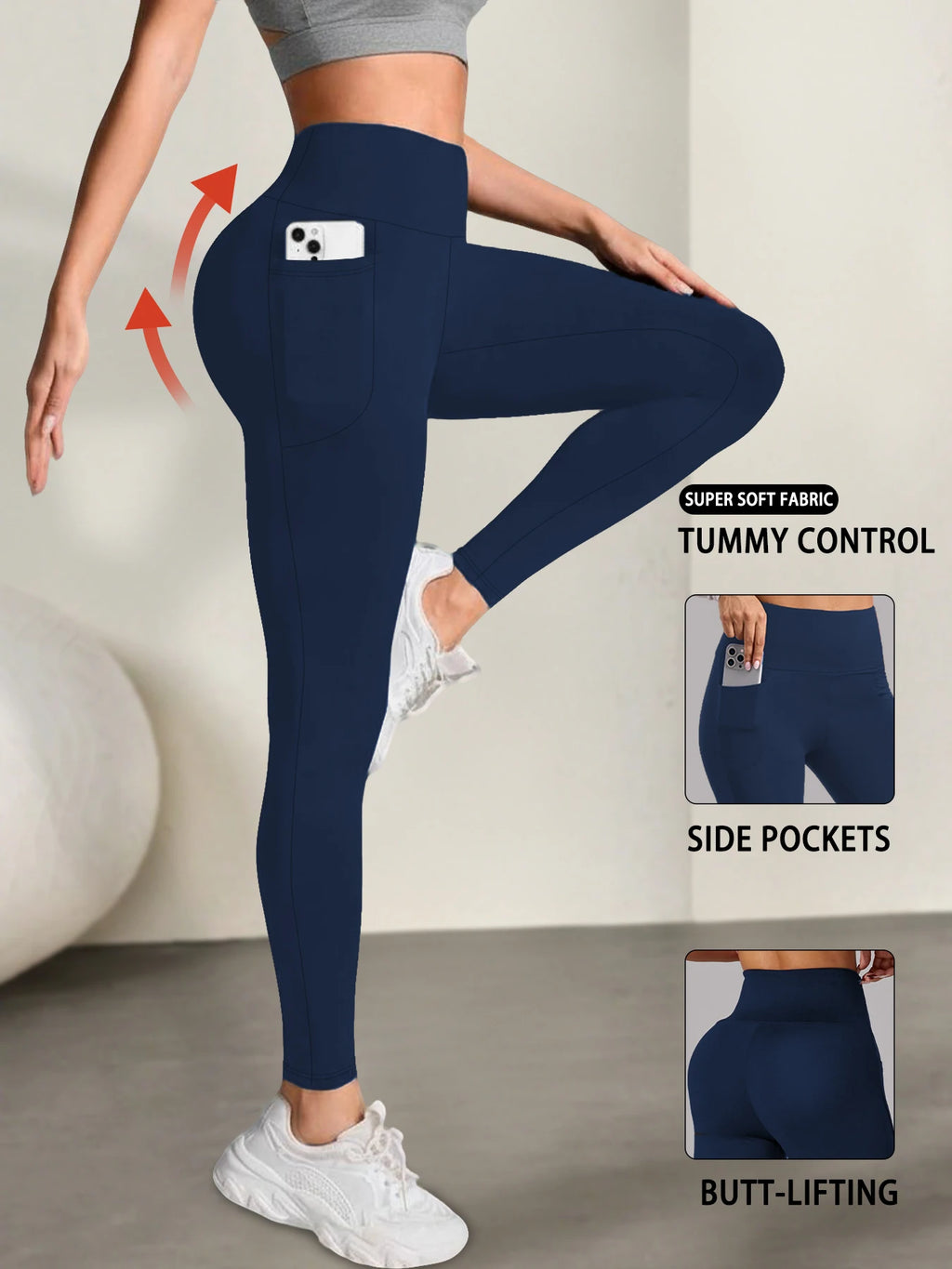 Vexaroa Women's High Waist Tummy Control Yoga Leggings Pocket
