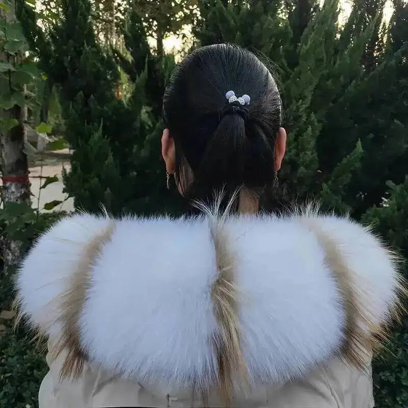 Super Large 100% Real Fox Fur Collar Hood Decor Fur Collar For Down Coat Women Winter Warm Fur Scarf Shawl Luxury