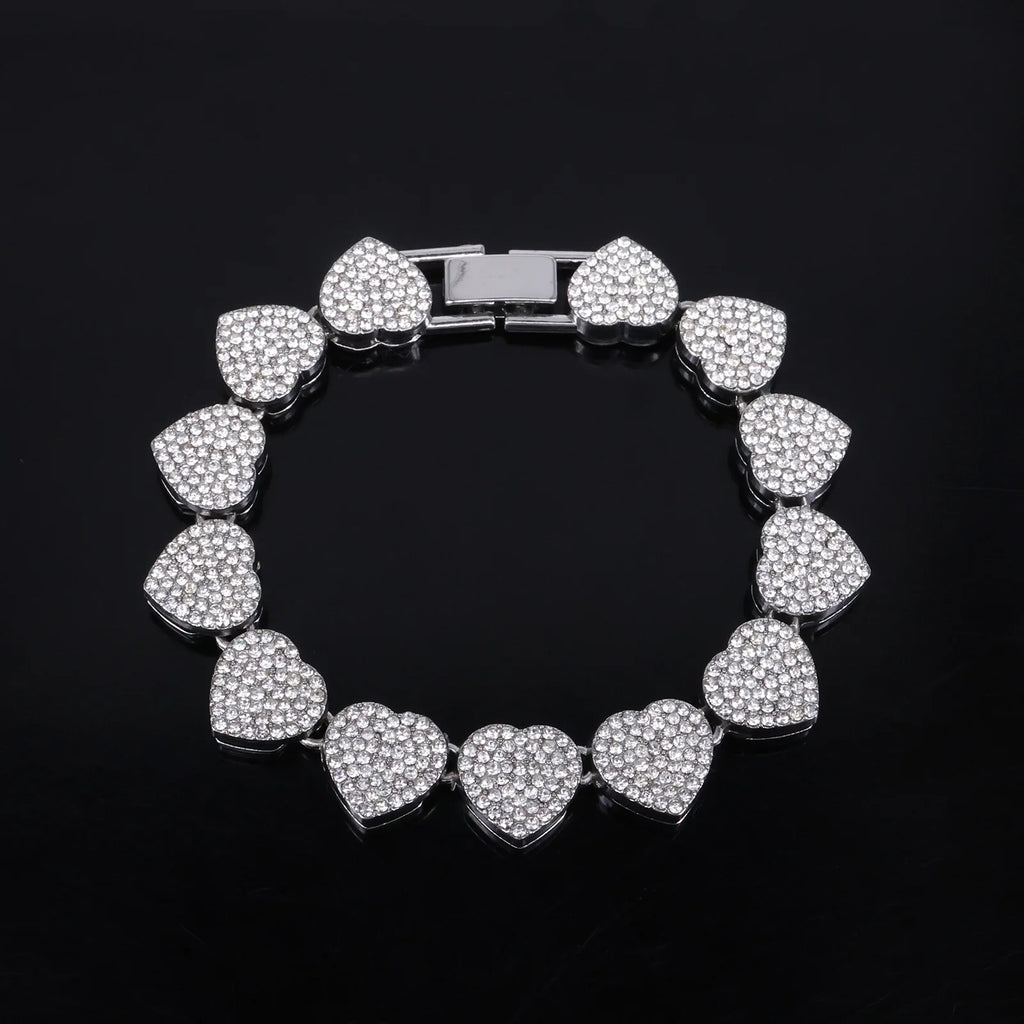 Vexaroa Heart Rhinestone Tennis Chain Jewelry Set — Vexaroa product image 7