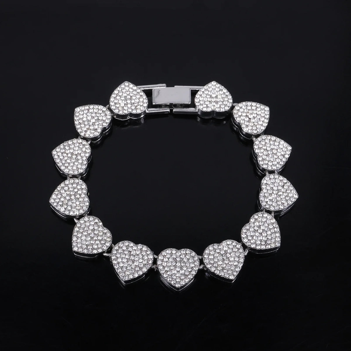 Vexaroa Heart Rhinestone Tennis Chain Jewelry Set — Vexaroa product image 7