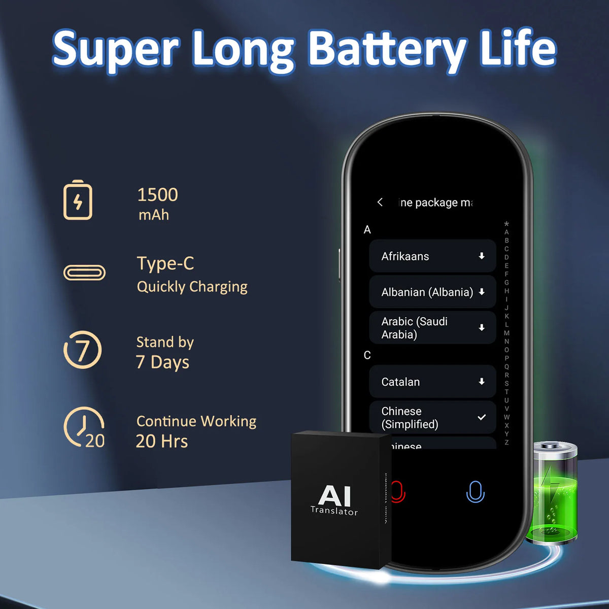 Vexaroa Z2 AI Voice Translator with Touchscreen