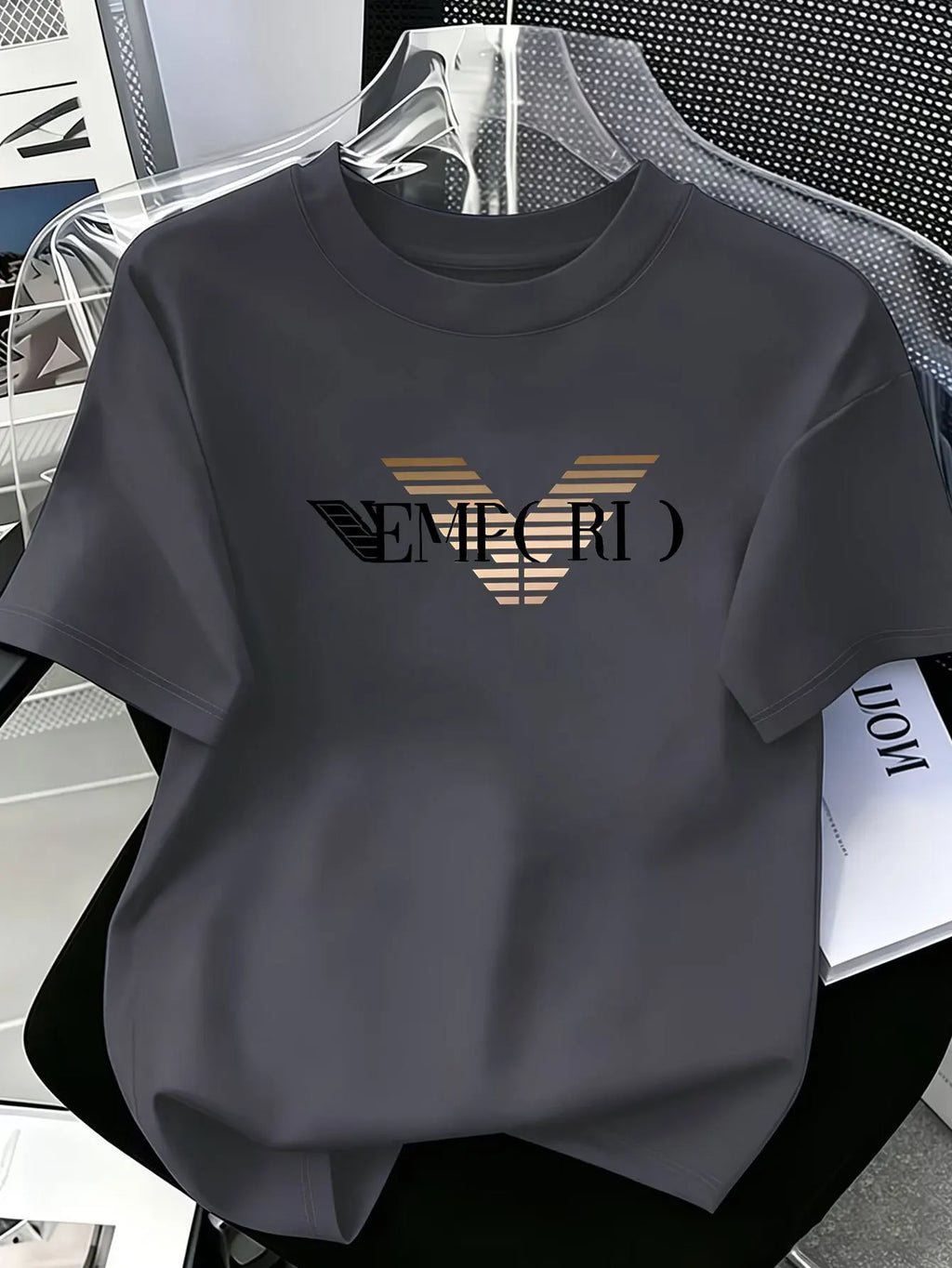 Vexaroa Men's Oversized V-Stripe Cotton T-Shirt product image 4 | Vexaroa