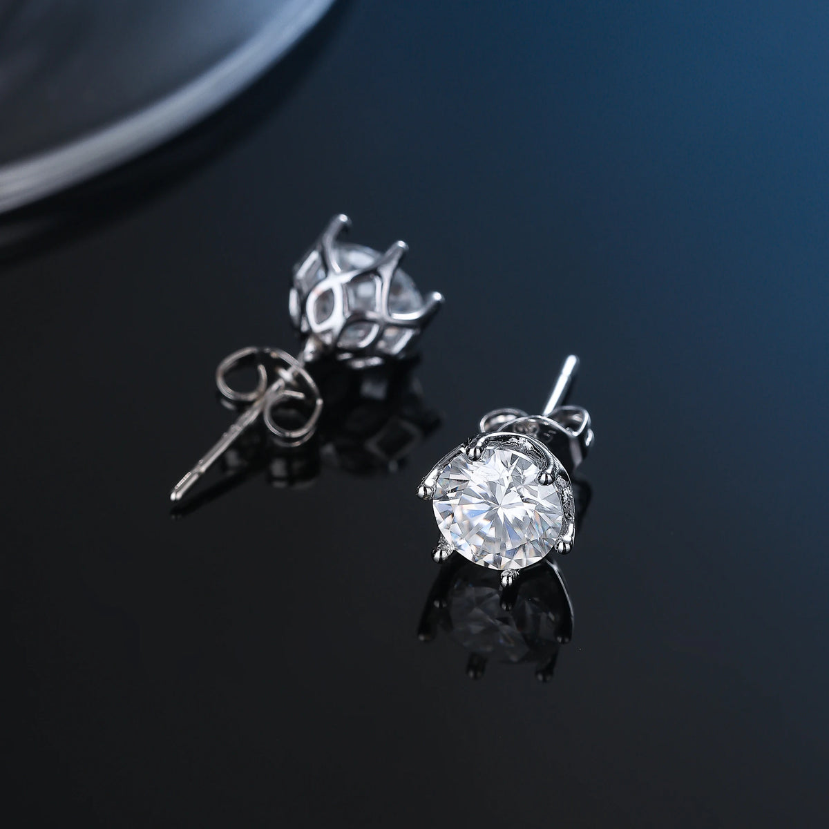 100% Real Sterling Silver S925 Moissanite Earrings Stud With 2 Certificate D VVS1 Pass Diamond Testing Pen For Women Men Jewelry