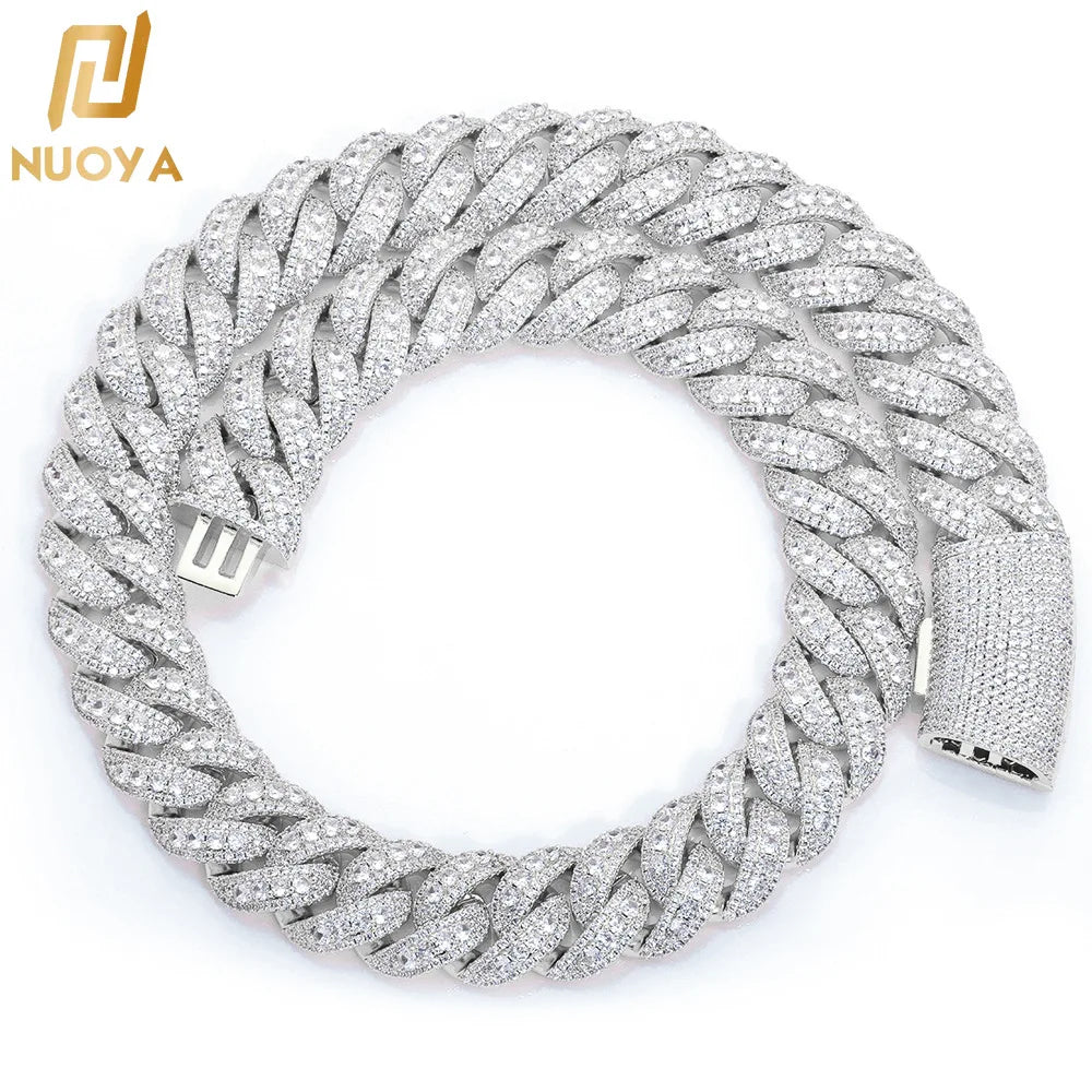Platinum 22mm Diamond Bubble Necklace Iced Out | Vexaroa