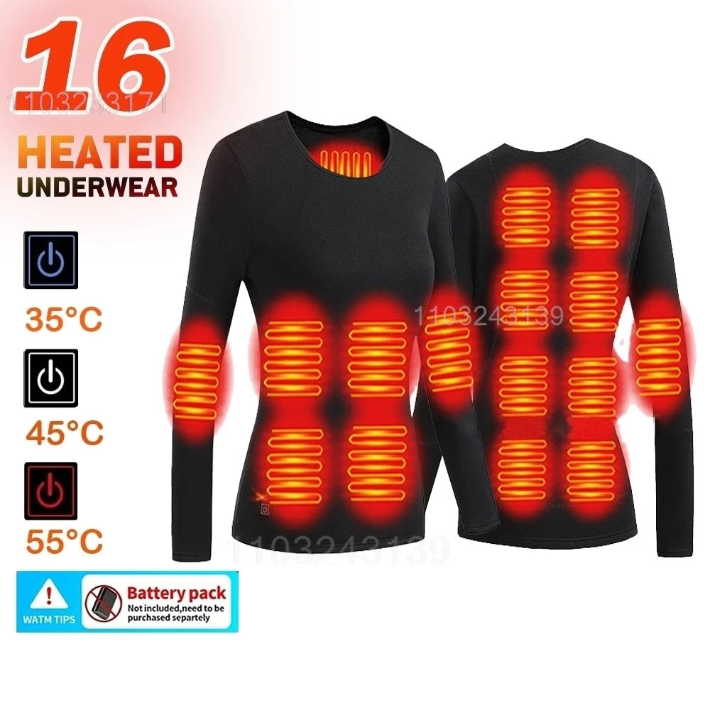 52 Areas Electric Heated Underwear Skiing Heated Skiing Underwear Snowboarding Thermal Underwear Women Men Heating Jacket