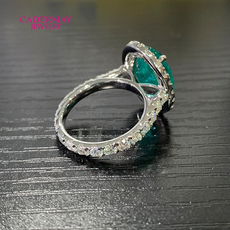 Vexaroa Oval Blue YAG Moissanite Halo Ring - product image 2