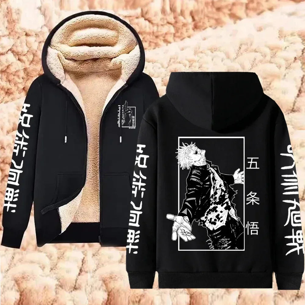 Vexaroa Gojo Satoru Anime Fleece Zip Hoodie — product image 27
