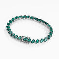Platinum Pear Green Moissanite Diamond Bracelet | Vexaroa — product image