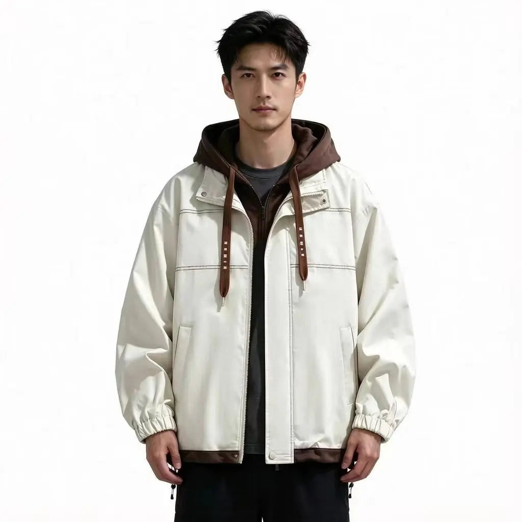 Vexaroa Men's Hooded Color-Block Baseball Jacket — product image 1