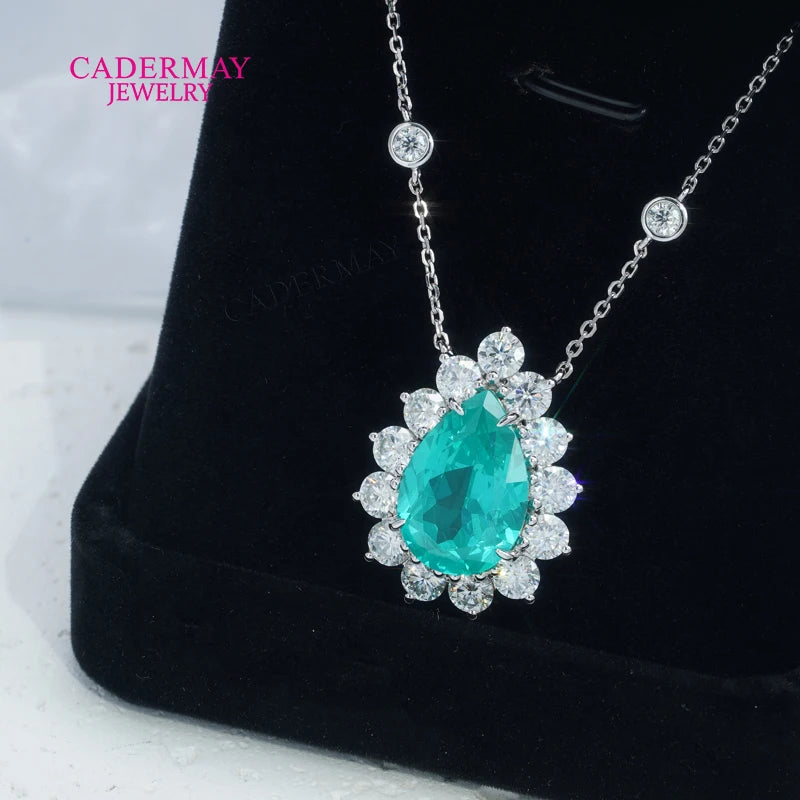 Vexaroa Pear YAG Moissanite Halo Pendant Necklace - product image 4