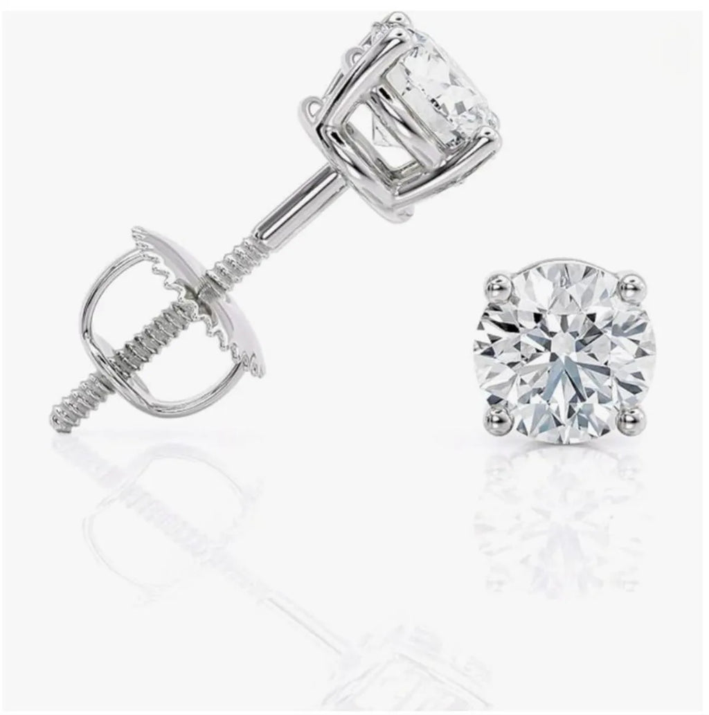 Vexaroa 14K Gold Lab-Grown Diamond Four-Prong Studs