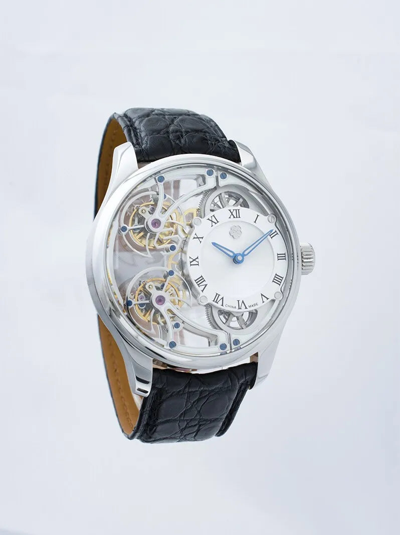 Double Tourbillon Skeleton Luminous Suspension Watch | Vexaroa