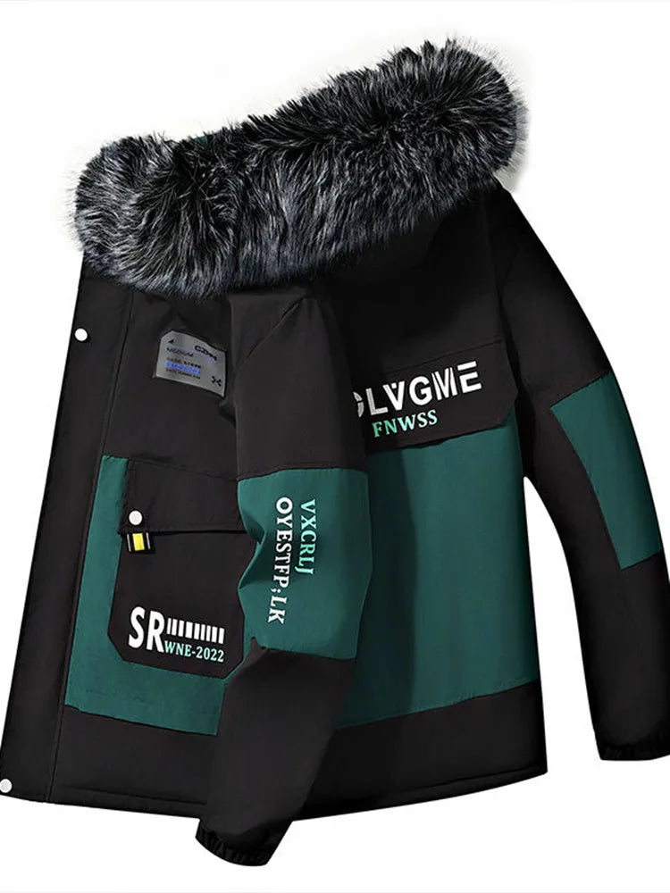 2024 Autumn/Winter Fashion Sports Plus Fleece Thick Warm Jacket Men's Casual Loose Comfortable Large Size High Quality Coat 4XL