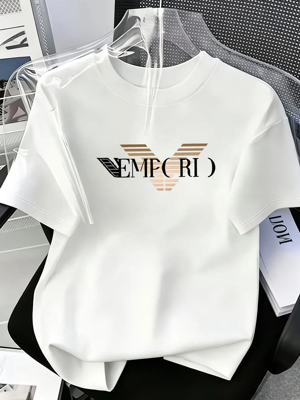 Vexaroa Men's Oversized V-Stripe Cotton T-Shirt product image 2 | Vexaroa
