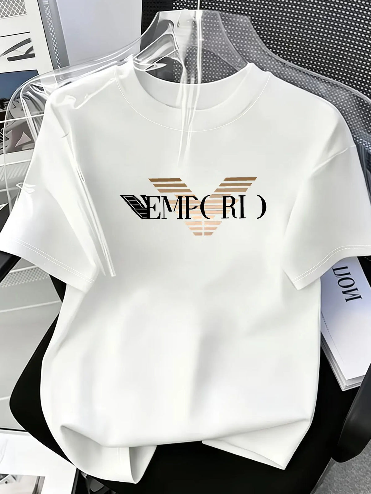 Vexaroa Men's Oversized V-Stripe Cotton T-Shirt product image 2 | Vexaroa