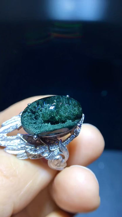 Green Phantom Quartz Ring 17mm | Vexaroa