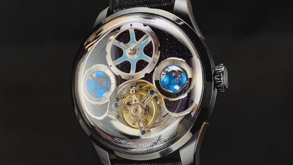 Real Tourbillon Automatic Watch for Men | 43mm Blue Earth Dial | Vexaroa
