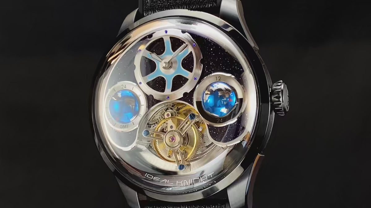 Real Tourbillon Automatic Watch for Men | 43mm Blue Earth Dial | Vexaroa